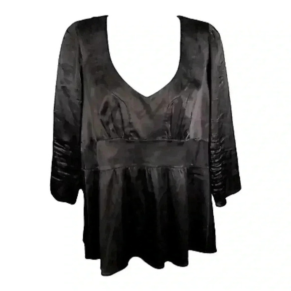 Etro Top Blouse Silk Blend Gray Women's Medium V-Neck 3/4 Sleeve 42 - Picture 2 of 5